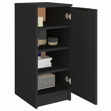 Schoenenkast 30x35x70 cm bewerkt hout zwart 4
