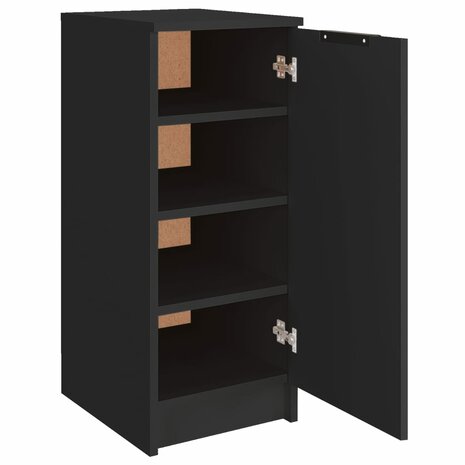 Schoenenkast 30x35x70 cm bewerkt hout zwart 5