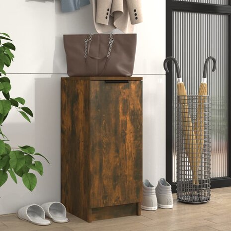 Schoenenkast 30x35x70 cm bewerkt hout gerookt eikenkleurig 1