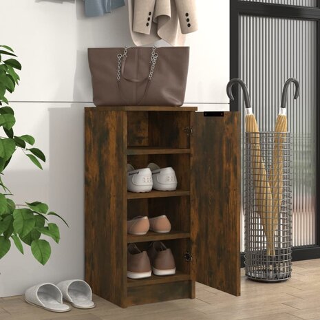 Schoenenkast 30x35x70 cm bewerkt hout gerookt eikenkleurig 3