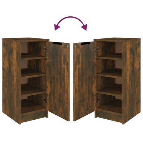 Schoenenkast 30x35x70 cm bewerkt hout gerookt eikenkleurig 8