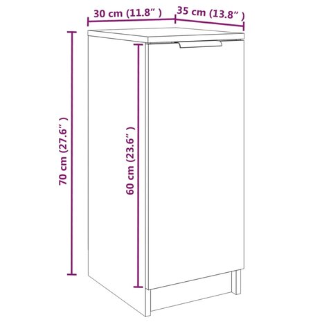 Schoenenkast 30x35x70 cm bewerkt hout gerookt eikenkleurig 9