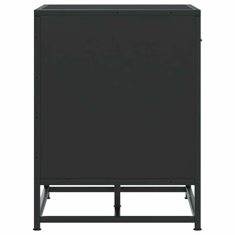 Schoenenbank 60x40x53,5 cm bewerkt hout en metaal zwart 5