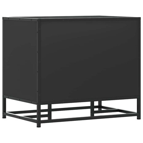 Schoenenbank 60x40x53,5 cm bewerkt hout en metaal zwart 6