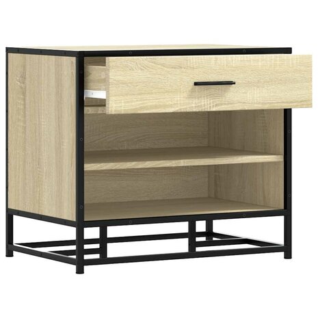 Schoenenbank 60x40x53,5 cm bewerkt hout en metaal sonoma eiken 7
