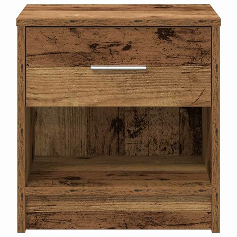 Nachtkastje met lade 39x28x41 cm oud houtkleurig 4