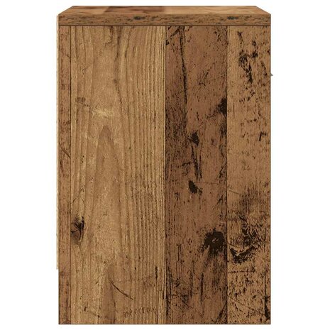 Nachtkastje met lade 39x28x41 cm oud houtkleurig 7