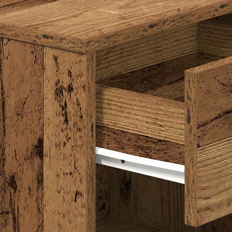 Nachtkastje met lade 39x28x41 cm oud houtkleurig 9
