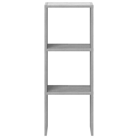 Boekenkast stapelbaar 30x30x80 cm bewerkt hout grijs sonoma 4