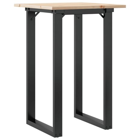 Eettafel O-frame 50x50x75 cm massief grenenhout en gietijzer 6