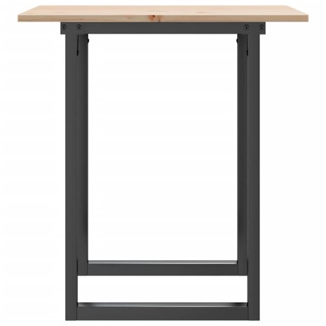 Eettafel O-frame 60x60x75 cm massief grenenhout en gietijzer 5