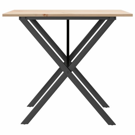 Eettafel X-frame 90x90x75 cm massief grenenhout en gietijzer 5