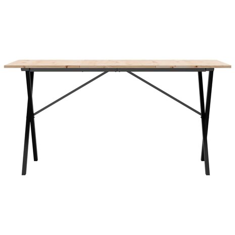 Eettafel X-frame 160x80x75 cm massief grenenhout en gietijzer 4
