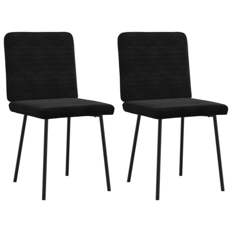 Eetkamerstoelen 2 st fluweel zwart 1