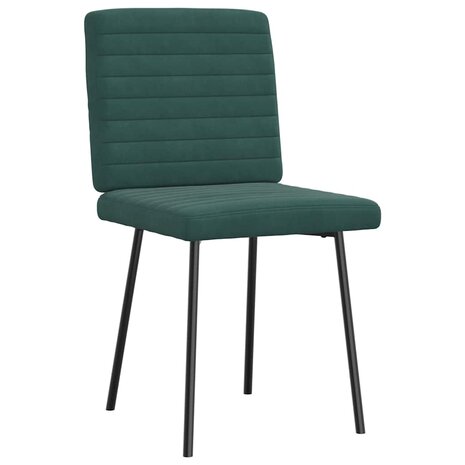 Eetkamerstoelen 2 st fluweel donkergroen 4