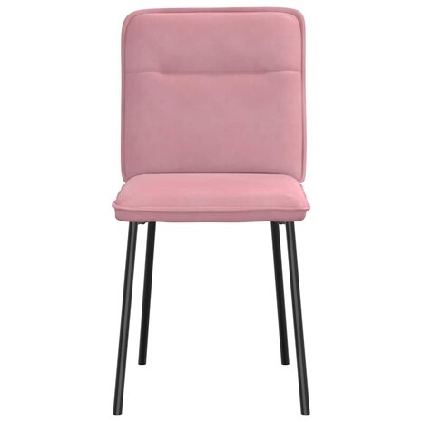 Eetkamerstoelen 2 st fluweel roze 4