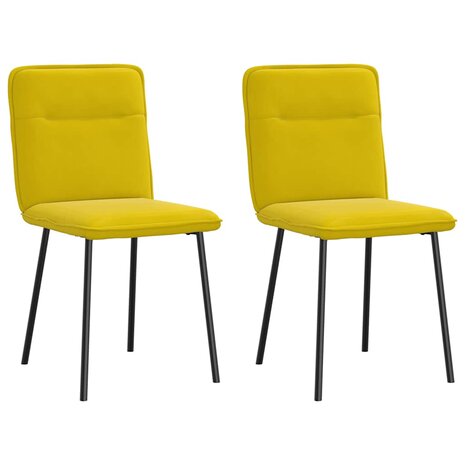 Eetkamerstoelen 2 st fluweel geel 1