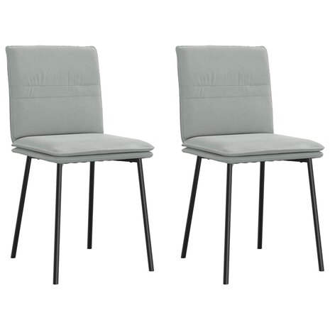 Eetkamerstoelen 2 st fluweel lichtgrijs 1