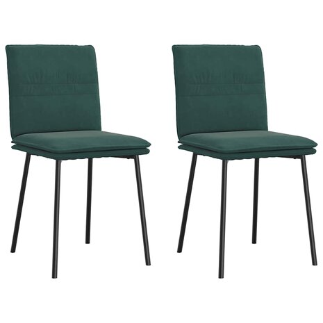 Eetkamerstoelen 2 st fluweel donkergroen 1