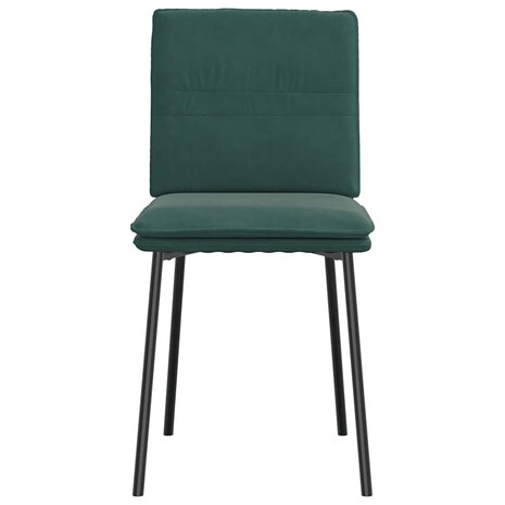 Eetkamerstoelen 2 st fluweel donkergroen 4