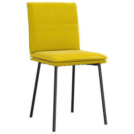 Eetkamerstoelen 2 st fluweel geel 3