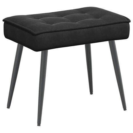 Relaxstoel met voetenbank fluweel zwart 6
