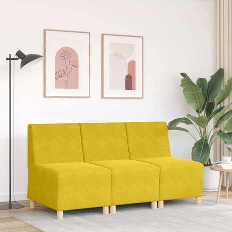 Fauteuil 55 cm fluweel geel 3