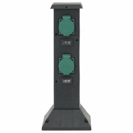 Tuinstopcontact kolom 4-wegs 16x16x39,5 cm zwart en groen 2
