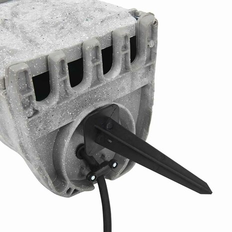 Tuinstopcontact met grondpin lichtsensor 4-wegs steenlook grijs 7