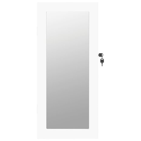 Sieradenkast met spiegel wandgemonteerd 30x8,5x67 cm wit 4