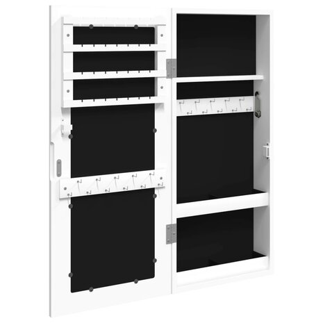 Sieradenkast met spiegel wandgemonteerd 30x8,5x67 cm wit 5