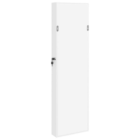 Sieradenkast met spiegel wandgemonteerd 30x8,5x106 cm wit 7