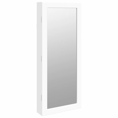 Sieradenkast met spiegel en LED wandgemonteerd wit 2