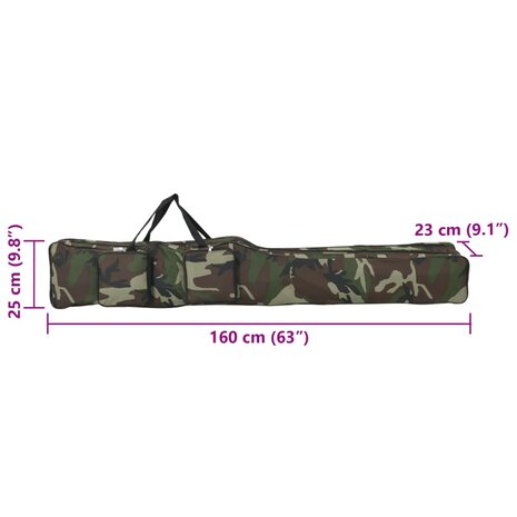 Hengeltas 160 cm camouflage oxford stof groen 7