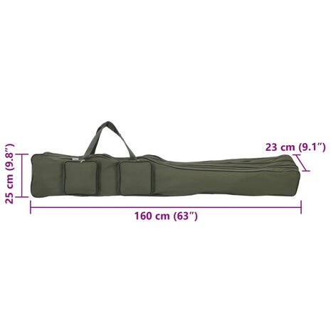 Hengeltas 160 cm oxford stof donkergroen 7