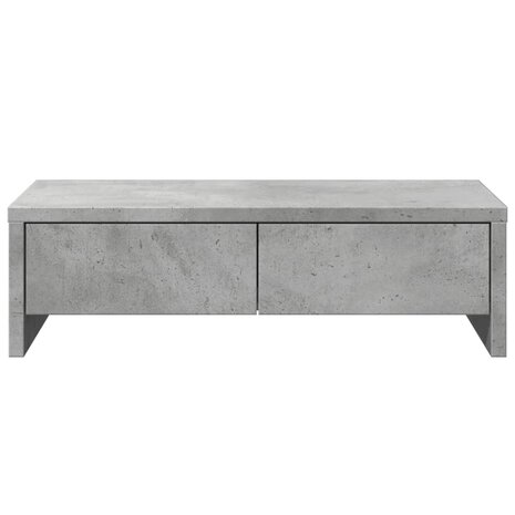Monitorstandaard met lades 50x27x15 cm bewerkt hout betongrijs 4