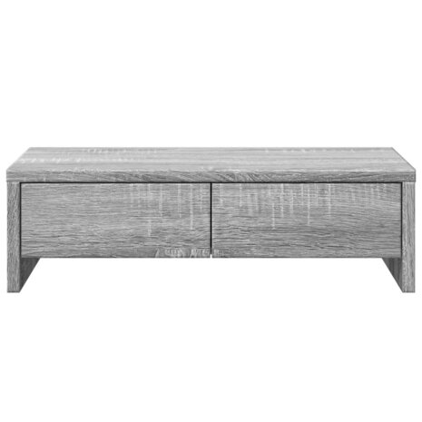 Monitorstandaard met lades 50x27x15 cm hout grijs sonoma eiken 4