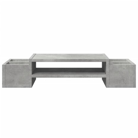 Monitorstandaard met opbergruimte 70x27x15 cm hout betongrijs 4