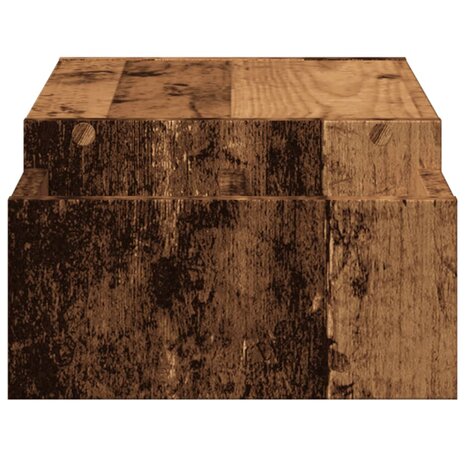 Monitorstandaard met opbergruimte 70x27x15 cm hout oud hout 5