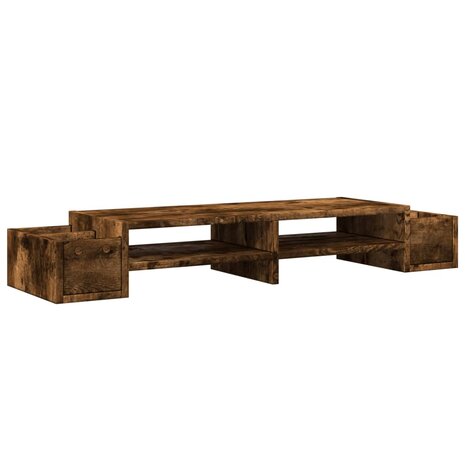Monitorstandaard met opslag 100x27x15 cm hout gerookt eiken 6