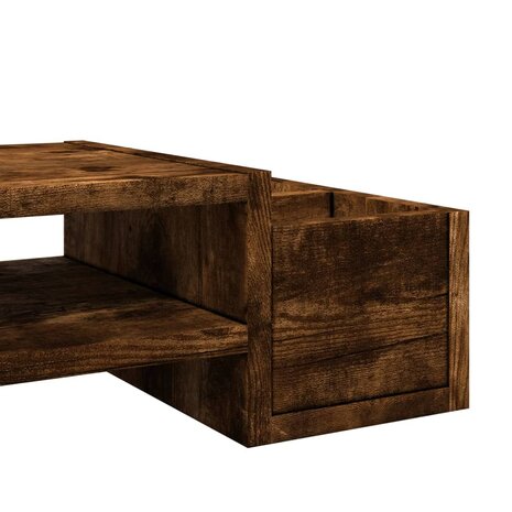 Monitorstandaard met opslag 100x27x15 cm hout gerookt eiken 7