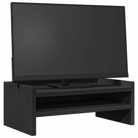 Monitorstandaard 42x24x16 cm bewerkt hout zwart 3