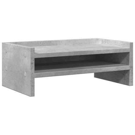 Monitorstandaard 42x24x16 cm bewerkt hout betongrijs 2