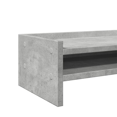 Monitorstandaard 42x24x16 cm bewerkt hout betongrijs 7