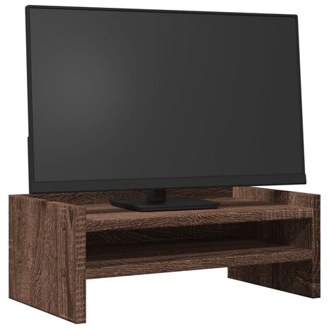 Monitorstandaard 42x24x16 cm bewerkt hout bruin eikenkleurig 3