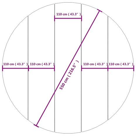 Zwembadgrondzeil Ø550 cm polyester geotextiel lichtgrijs 7