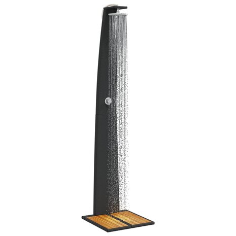 Buitendouche 55x60x224 cm poly rattan en acaciahout zwart 4