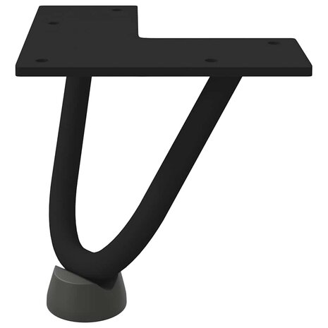 Haarspeld tafelpoten 4 st 10 cm massief staal zwart 5