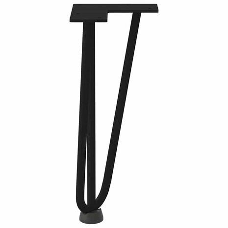 Haarspeld tafelpoten 4 st 30 cm massief staal zwart 6