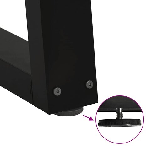 Eettafelpoten 2 st V-vormig 70x(42-43,3) cm staal zwart 9